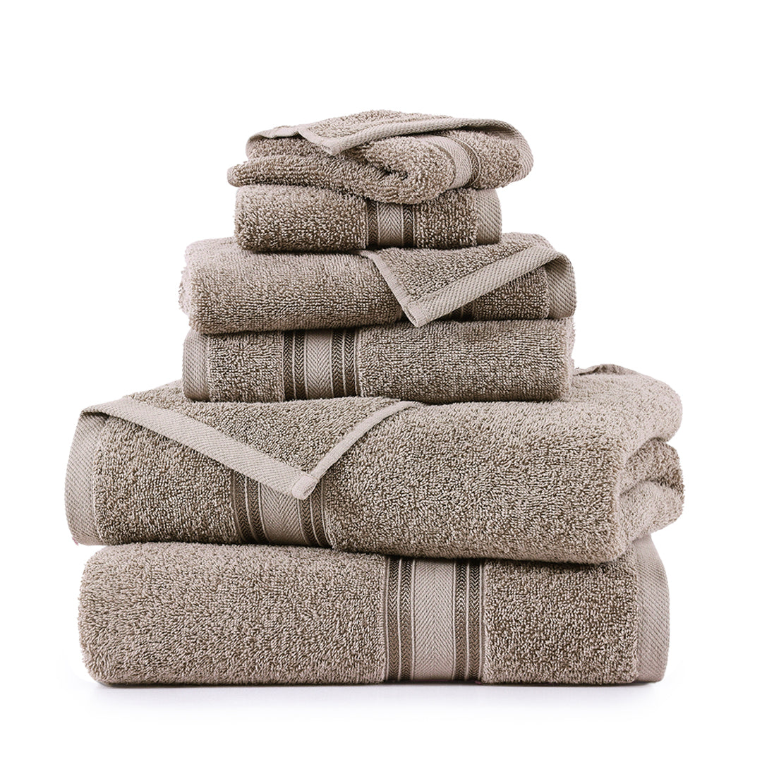 6 Piece Cotton Towel Set 550GSM - Platinum